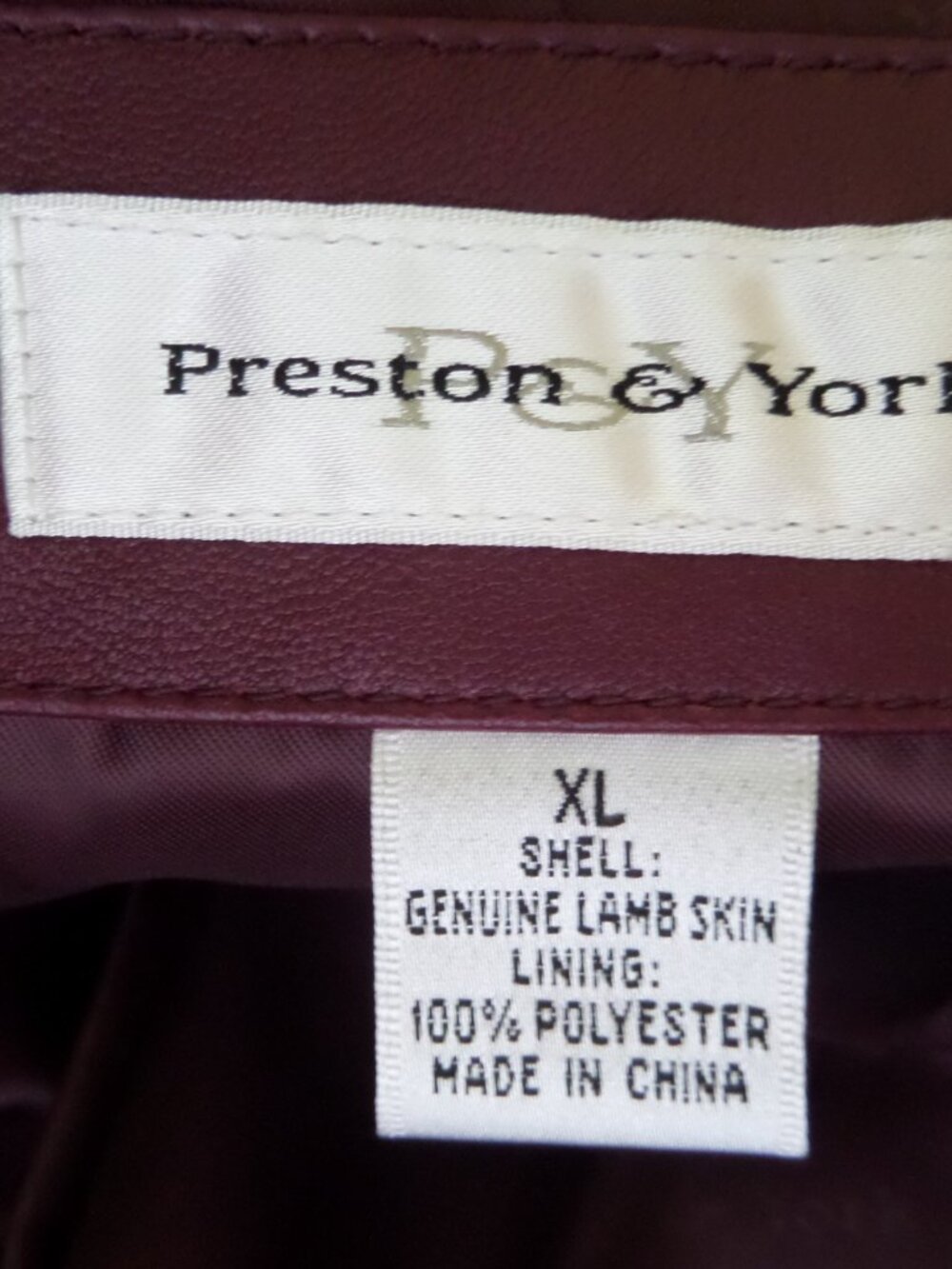 Preston & York Women's Burgundy  Color Soft Leather Jacket  SZ  XL NWT - Picture 5 of 9